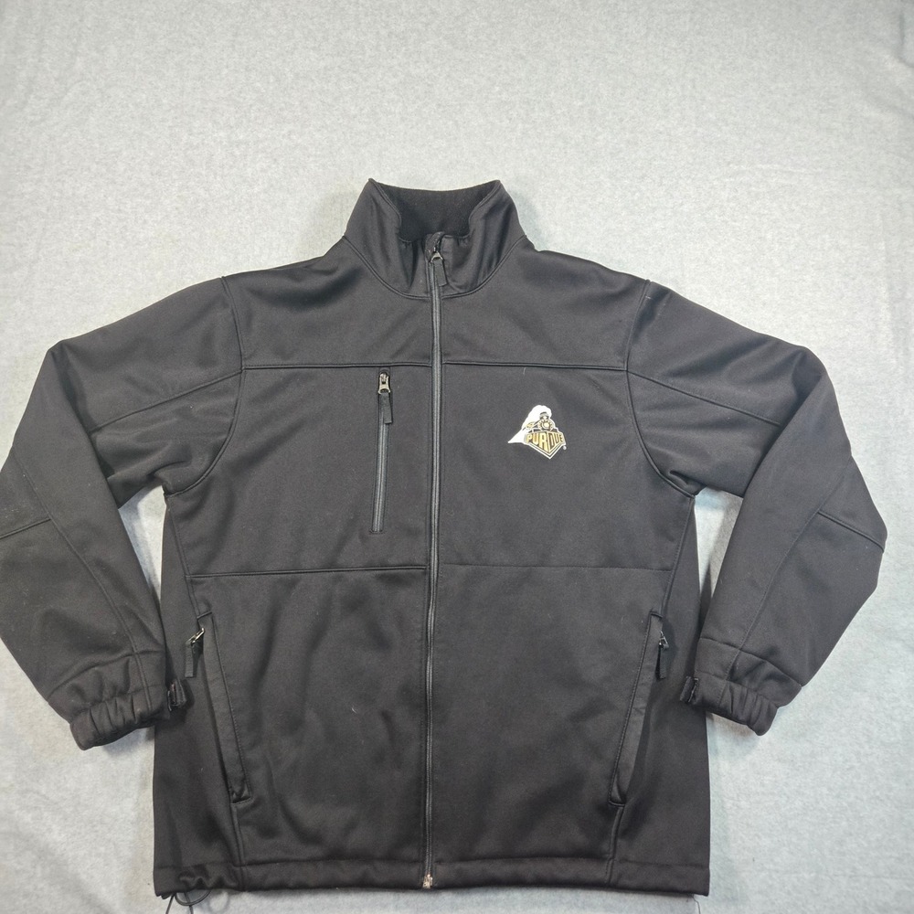 Antigua Purdue Boilermakers Mens Medium Black Softshell Jacket Water Resistant